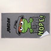 Sesamstraße | Oscar der Grouch Nope! | Name hinzuf Strandtuch (Vorderseite)