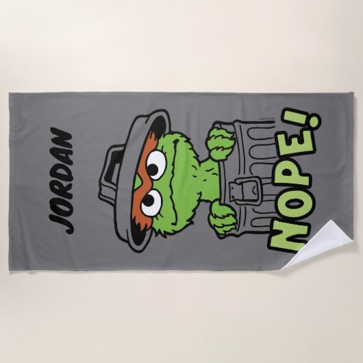 Sesamstraße | Oscar der Grouch Nope! | Name hinzuf Strandtuch (Vorderseite)