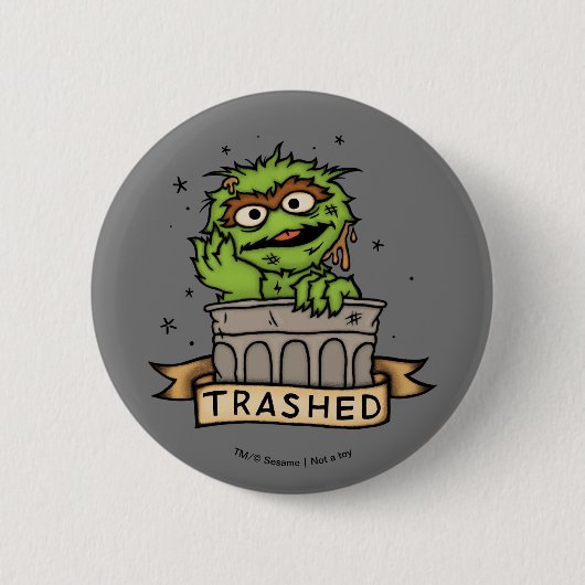 Sesamstraße | Oscar der Grouch Trashed Button (Vorderseite)