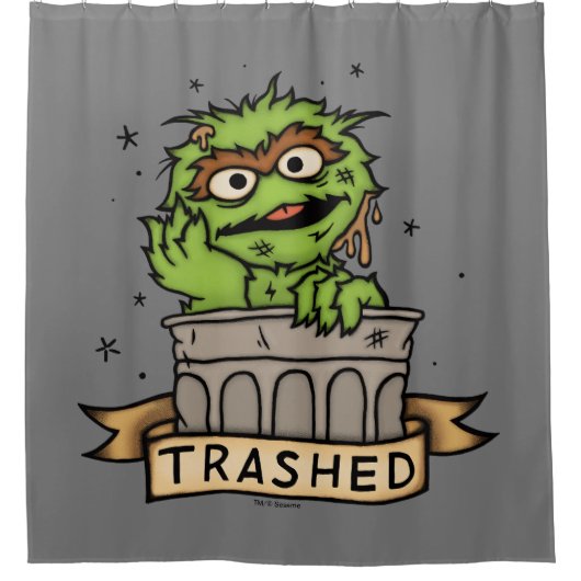 Sesamstraße | Oscar der Grouch Trashed Duschvorhang (Vorderseite)