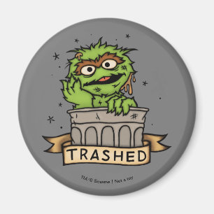 Sesamstraße Oscar der Grouch Trashed Magnet