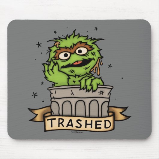 Sesamstraße | Oscar der Grouch Trashed Mousepad (Vorne)