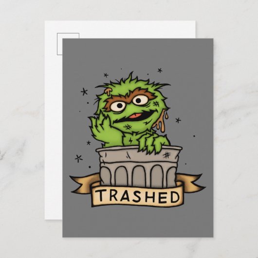 Sesamstraße | Oscar der Grouch Trashed Postkarte (Vorne/Hinten)