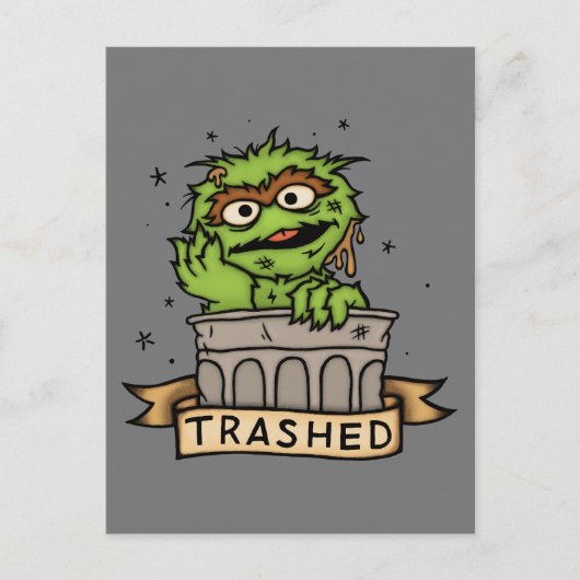 Sesamstraße | Oscar der Grouch Trashed Postkarte (Vorderseite)