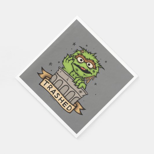 Sesamstraße | Oscar der Grouch Trashed Serviette (Ecke)