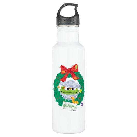 Sesamstraße | Oscar für den Grouch Kranz Edelstahlflasche (Vorderseite)