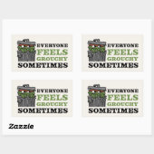 Sesamstraße | Oscar the Grouch Feels Grouchy Rechteckiger Aufkleber (Blatt)