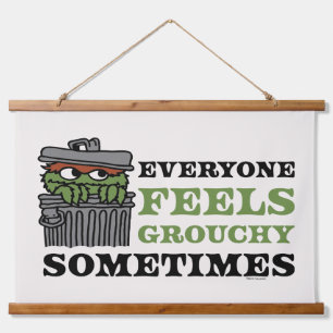 Sesamstraße   Oscar the Grouch Feels Grouchy Wandteppich Mit Holzrahmen