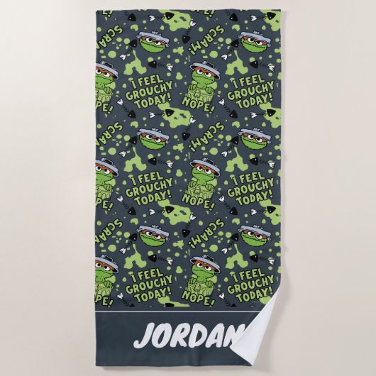 Sesamstraße | Oscar the Grouch | Name hinzufügen Strandtuch (Vorderseite)