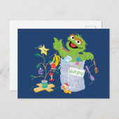 Sesamstraße | Oscar - Weihnachtsbaum Postkarte (Vorne/Hinten)