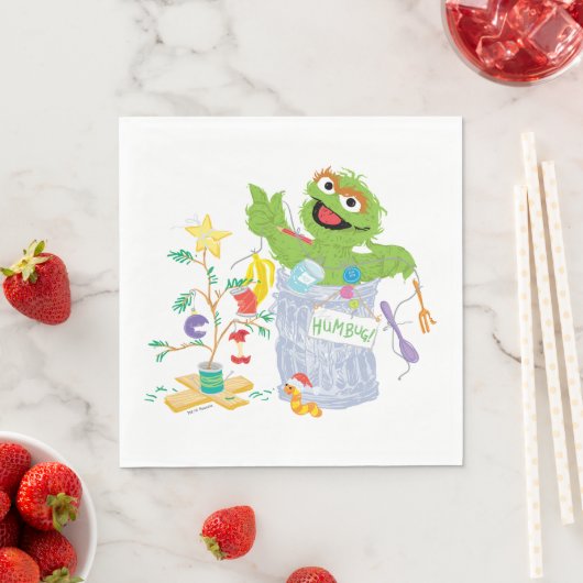 Sesamstraße | Oscar - Weihnachtsbaum Serviette (Beispiel)