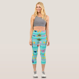 Sesamstraße Ostereier Muster Capri Leggings