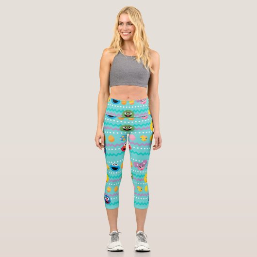Sesamstraße Ostereier Muster Capri Leggings (Vorderseite)