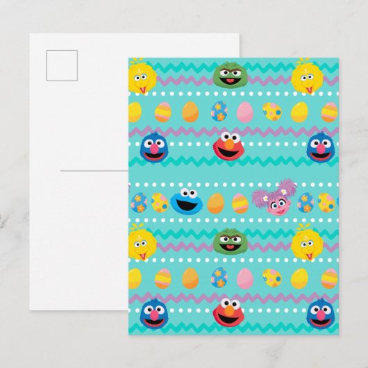 Sesamstraße Ostereier Muster Postkarte (Vorne/Hinten)