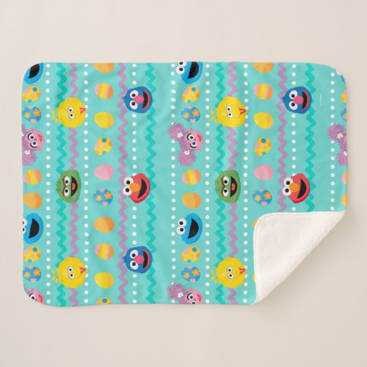 Sesamstraße Ostereier Muster Sherpadecke (Vorderseite (Horizontal))