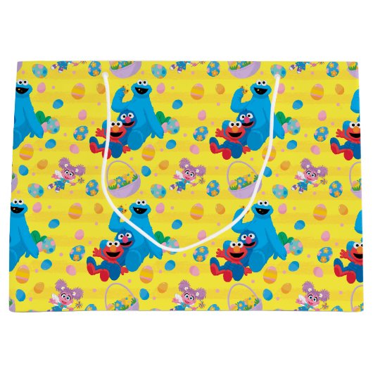 Sesamstraße Osterskassettenmuster Große Geschenktüte (Vorderseite)