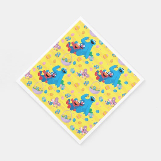 Sesamstraße Osterskassettenmuster Serviette (Ecke)