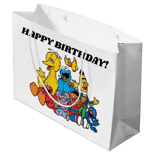 Sesamstraße Pals 1. Geburtstag Große Geschenktüte (Rückseite Schrägansicht)