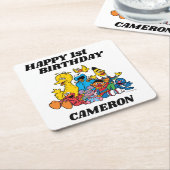 Sesamstraße Pals 1. Geburtstag Rechteckiger Pappuntersetzer (angewinkelt)