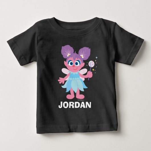 Sesamstraße | Personalisiert Abby Cadabby Baby T-shirt (Vorderseite)