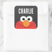 Sesamstraße | Personalisiert Elmo Big Face Quadratischer Aufkleber (Tasche)