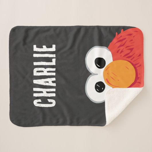 Sesamstraße | Personalisiert Elmo Big Face Sherpadecke (Vorderseite (Horizontal))