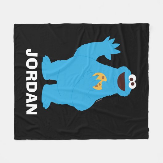 Sesamstraße | Personalisiertes Keksmonster Fleecedecke (Vorderseite (Horizontal))