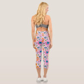 Sesamstraße Pink Floral Muster Capri Leggings (Rückseite)