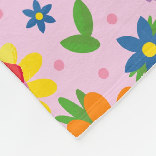 Sesamstraße Pink Floral Muster Fleecedecke (Ecke)