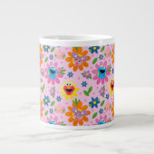 Sesamstraße Pink Floral Muster Jumbo-Tasse (Vorderseite)
