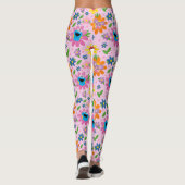 Sesamstraße Pink Floral Muster Leggings (Rückseite)