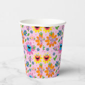 Sesamstraße Pink Floral Muster Pappbecher (Rechts)
