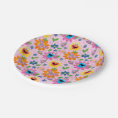 Sesamstraße Pink Floral Muster Pappteller (Schrägansicht)