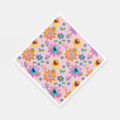 Sesamstraße Pink Floral Muster Serviette (Ecke)