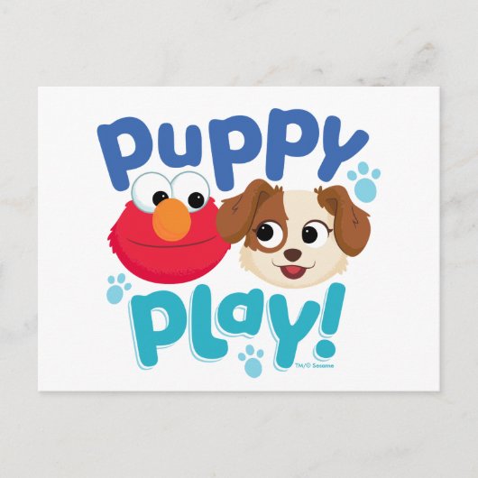 Sesamstraße | Puppy Play Elmo & Tango Postkarte (Vorderseite)