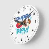 Sesamstraße | Puppy Play Elmo & Tango Runde Wanduhr (Winkel)