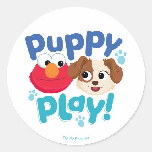Sesamstraße | Puppy Play Elmo & Tango Runder Aufkleber (Vorderseite)
