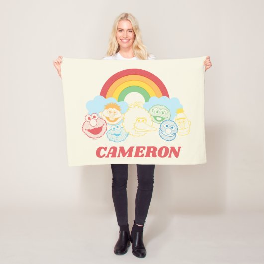 Sesamstraße | Rainbow Graphic | Name hinzufügen Fleecedecke (Beispiel)