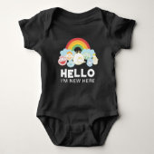 Sesamstraße | Regenbogen | Hallo, ich bin hier neu Baby Strampler (Vorderseite)