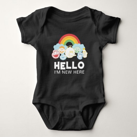 Sesamstraße | Regenbogen | Hallo, ich bin hier neu Baby Strampler (Vorderseite)