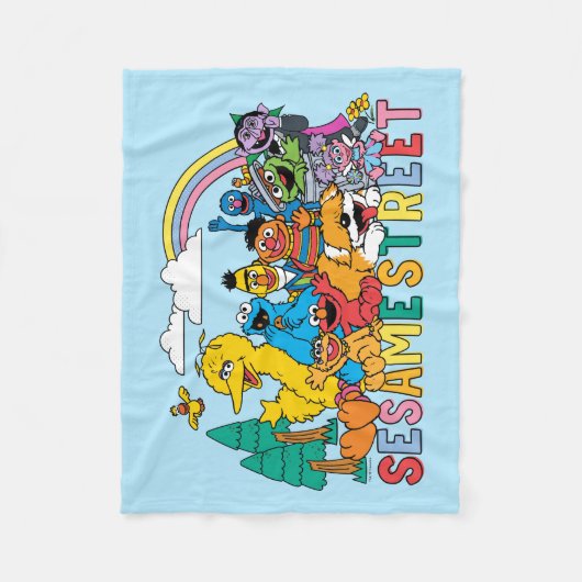Sesamstraße | Regenbogenwelle Fleecedecke (Vorderseite)