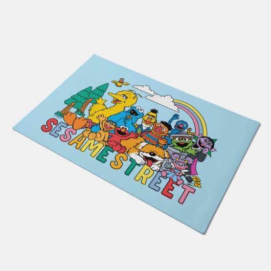 Sesamstraße | Regenbogenwelle Fußmatte (Schrägansicht)