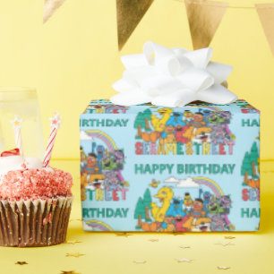 Sesamstraße   Regenbogenwelle Geschenkpapier