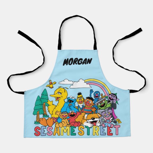 Sesamstraße | Regenbogenwelle | Name hinzufügen Schürze (Vorderseite)