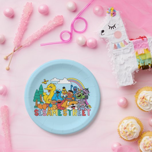 Sesamstraße | Regenbogenwelle Pappteller (Party)