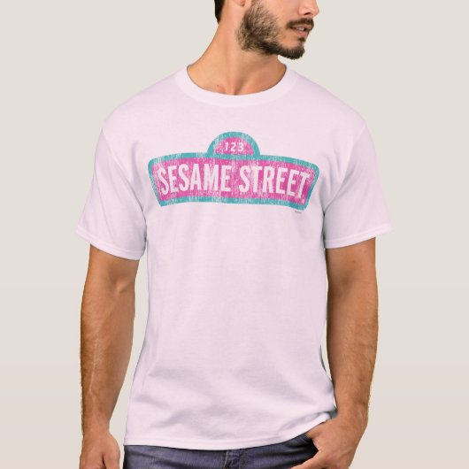 Sesamstraße Rosa Logo T-Shirt (Vorderseite)