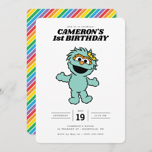 Sesamstraße Rosita - Geburtstag Einladung (Vorne/Hinten)