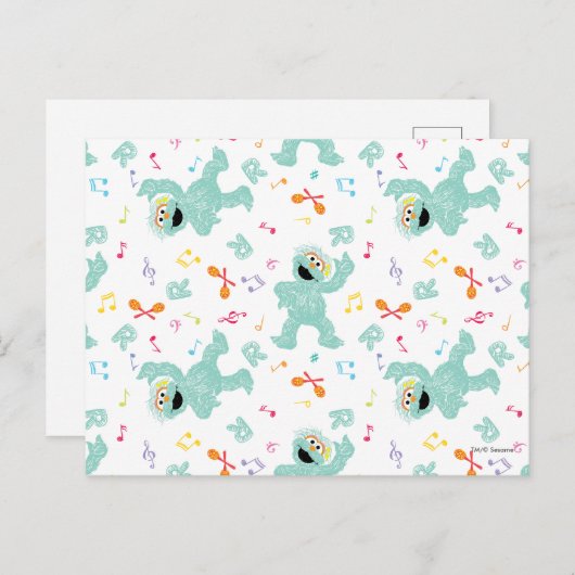 Sesamstraße | Rosita Music Scribble Pattern Postkarte (Vorne/Hinten)