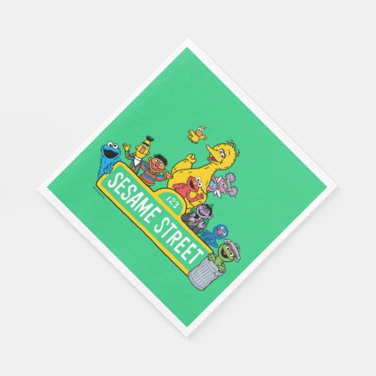 Sesamstraße | Rund um das Sesamstraße-Zeichen Serviette (Ecke)