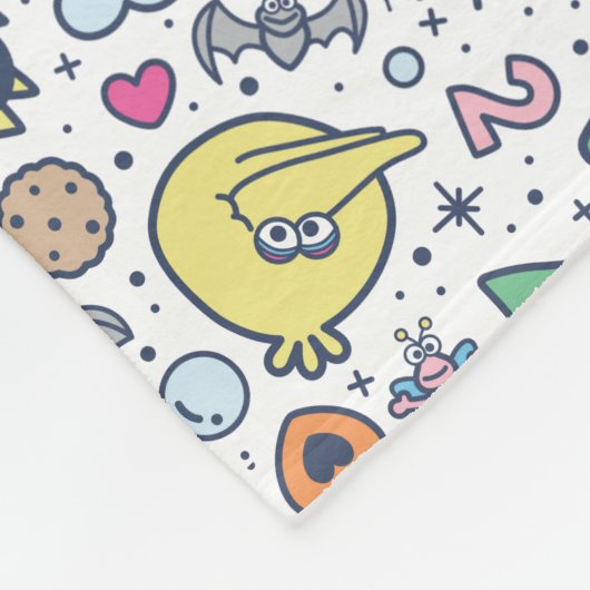 Sesamstraße | Sesame Pals Doodle Muster Fleecedecke (Ecke)